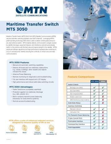 Maritime Transfer Switch MTS 3050 - MTN Satellite Communications