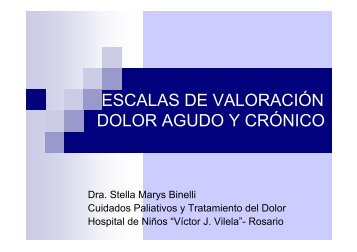 ESCALAS DE VALORACIÃN DOLOR AGUDO Y CRÃNICO