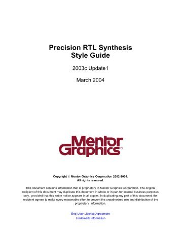 Precision RTL Synthesis Style Guide