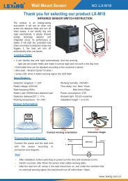 Thank you for selecting our product LX-M18 Wall ... - Lexing.com.cn