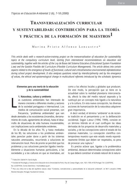 TransversalizaciÃ³n curricular y sustentabilidad - Secretaria de ...