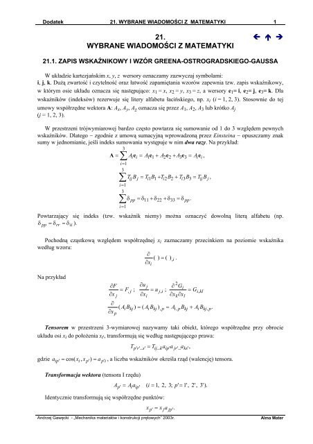 21. wybrane wiadomoÅ›ci z matematyki