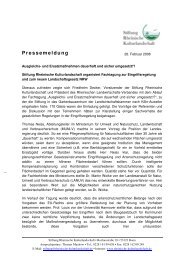 Pressemeldung - Stiftung Rheinische Kulturlandschaft