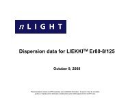 Dispersion data for LIEKKITM Er80-8/125 October 9, 2008 - nLIGHT