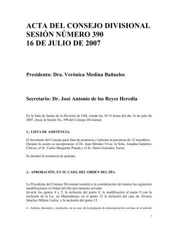 Acta 390 16 de Julio 2007 - CBI - UAM