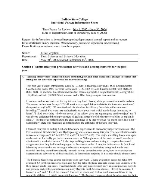 2005-2006 Year End Report pdf - Buffalo State College Faculty and ...