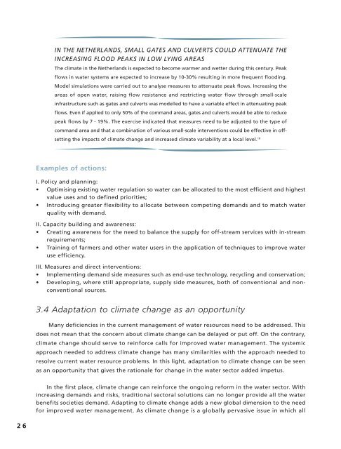 Adaptation of water resources management to climate change