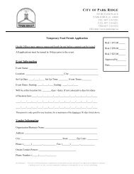 Temporary Food Permit Application - City of Park Ridge