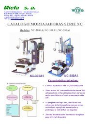 CaracterÃ­sticas tÃ©cnicas mortajadoras modelos varios ... - Logismarket