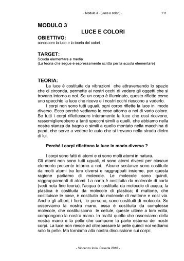 modulo 3 teoria " Luce e colori" - atuttoportale