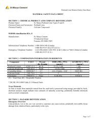 Portland Lime MSDS - St Marys Cement