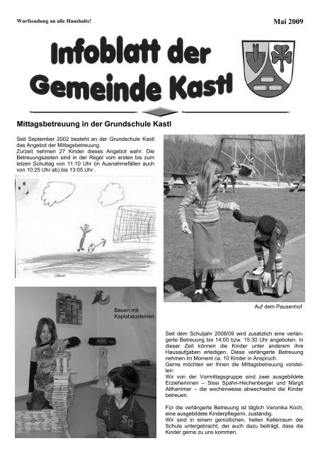 Unsere Termine 2009 - Kastl