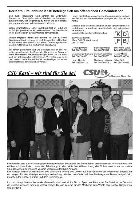 Unsere Termine 2009 - Kastl