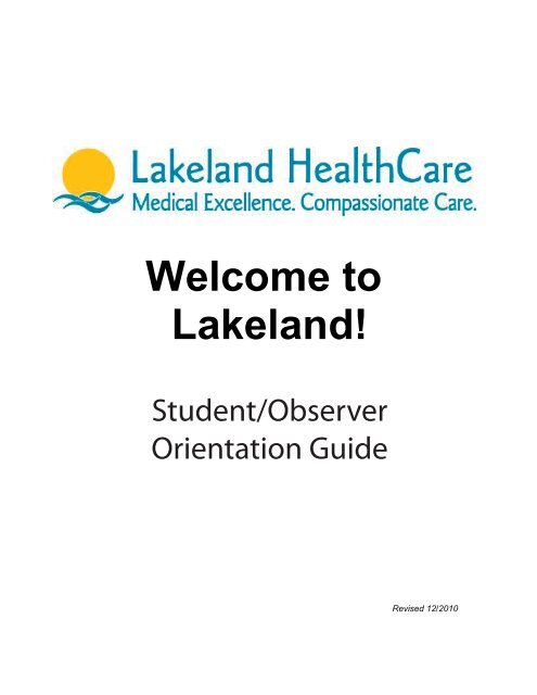 Student Orientation Handbook - Lakeland HealthCare