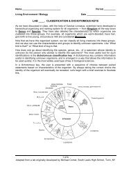 lab ____. classification & dichotomous keys - Explore Biology