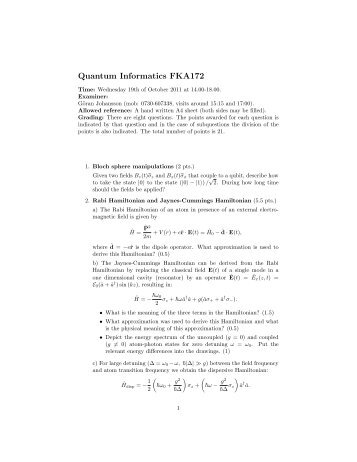 Quantum Informatics FKA172