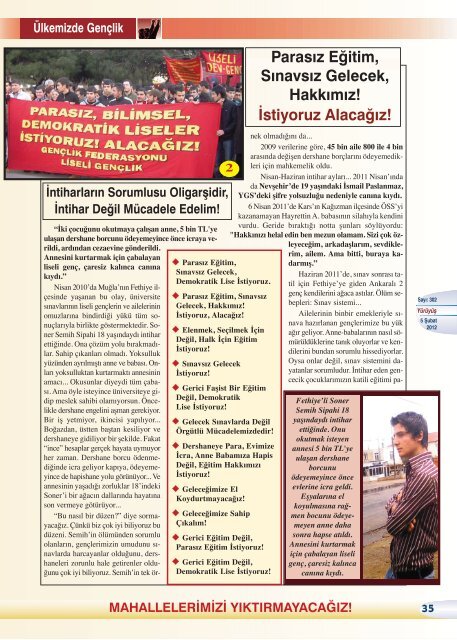 Yıkımlara, Yağma ve Talana İzin Vermeyeceğiz ... - Yürüyüş