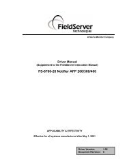 FS-8700-26 Notifier AFP 200/300/400 - FieldServer Technologies