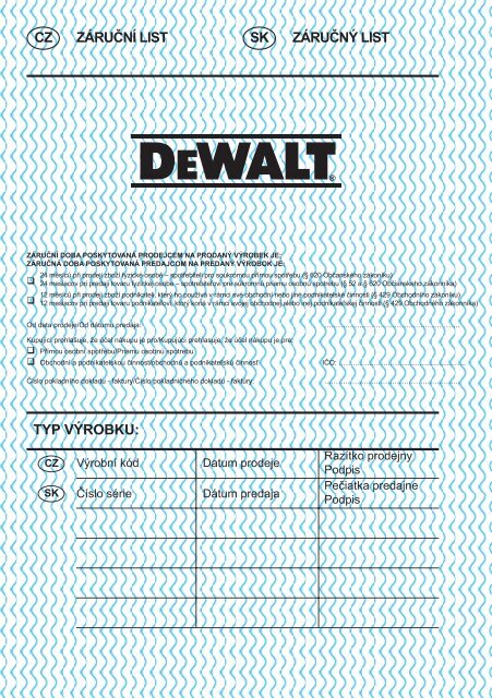 návod - Service - DeWALT