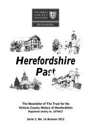 Herefordshire Past No. 14 Autumn 2012 - Victoria County History