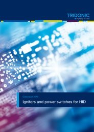 Ignitors and power switches for HID - Tridonic