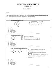 MEDICINAL CHEMISTRY II - Department of Medicinal Chemistry