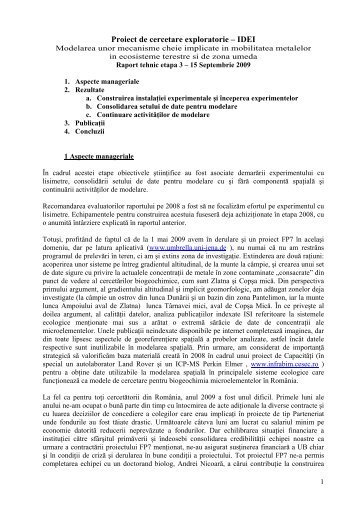 Proiect de cercetare exploratorie â IDEI - CESEC