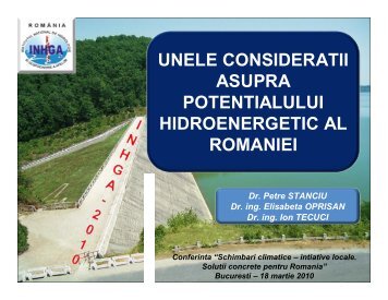 unele consideratii asupra potentialului hidroenergetic al romaniei