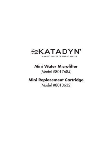 Mini Water Microfilter (Model #8017684) Mini Replacement ...