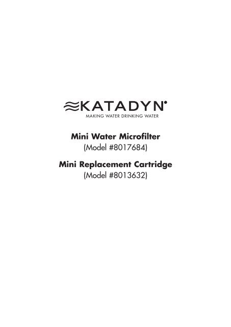 Mini Water Microfilter (Model #8017684) Mini Replacement ...