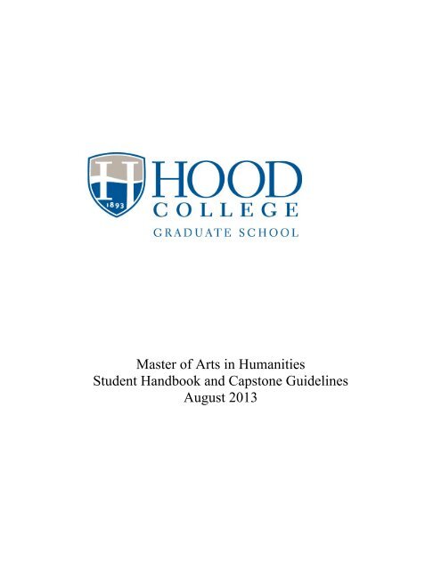 Master of Arts in Humanities Student Handbook ... - Hood College