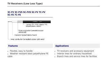 SHIKOKU CABLE : TV Receivers (Low Loss Type)
