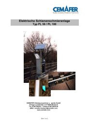 Elektrische Schienenschmieranlage - Cemafer GmbH