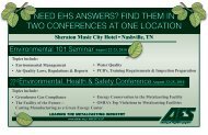need ehs answers? find them in two conferences at one location