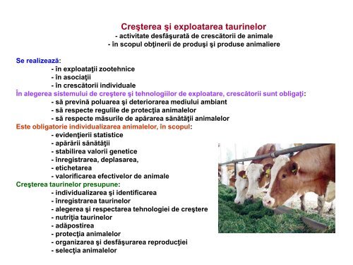 CreÅterea Åi selecÅ£ia taurinelor - anarz