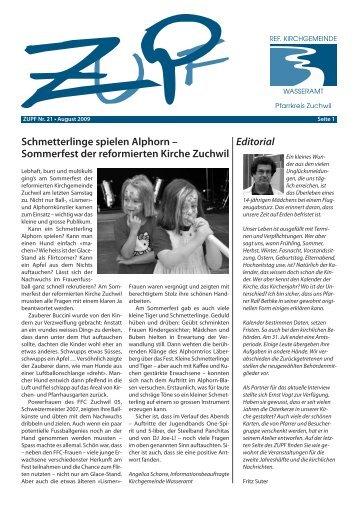 Sommerfest der reformierten Kirche Zuchwil Editorial