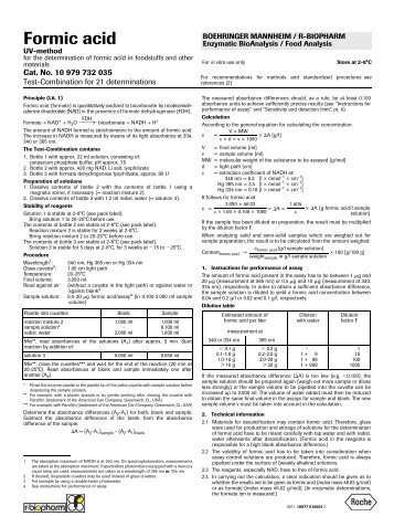 Formic acid - Food Diagnostics