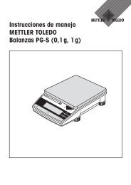 Instrucciones de manejo Balanzas PG-S - METTLER TOLEDO