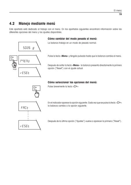 Instrucciones de manejo Balanzas PG-S - METTLER TOLEDO