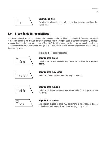 Instrucciones de manejo Balanzas PG-S - METTLER TOLEDO