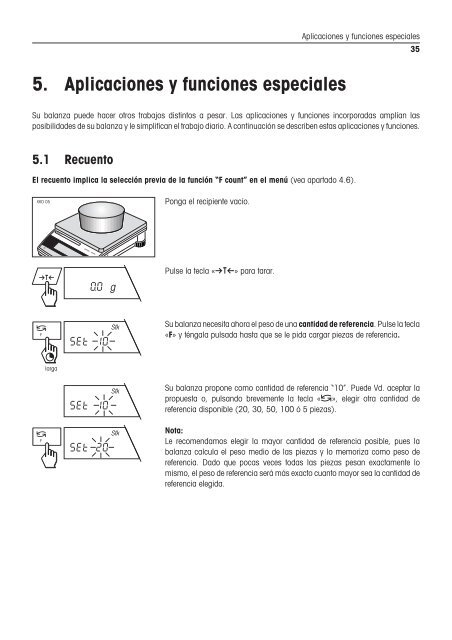 Instrucciones de manejo Balanzas PG-S - METTLER TOLEDO