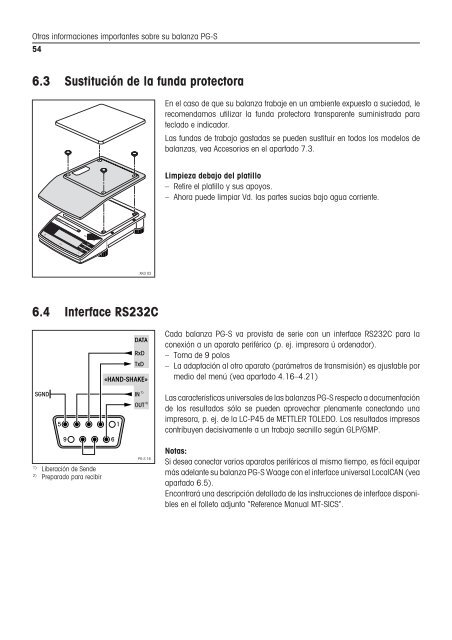 Instrucciones de manejo Balanzas PG-S - METTLER TOLEDO