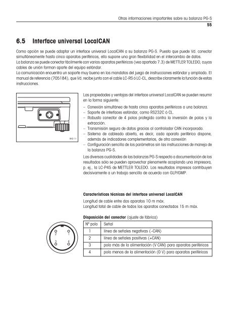 Instrucciones de manejo Balanzas PG-S - METTLER TOLEDO