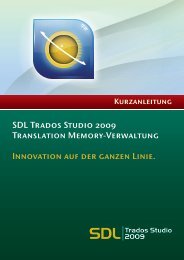 SDL Trados Studio Translation Memory-Verwaltung ... - Tradosy.cz