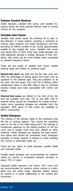 BAE - SWSI & DWDI Airfoil Fans - Twin City Fan & Blower