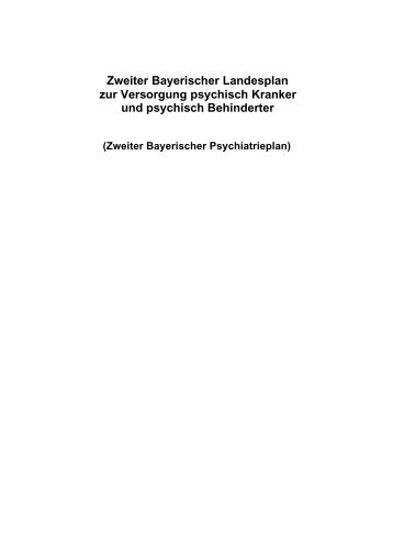Zweiter Bayerischer Psychiatrieplan - Bayern