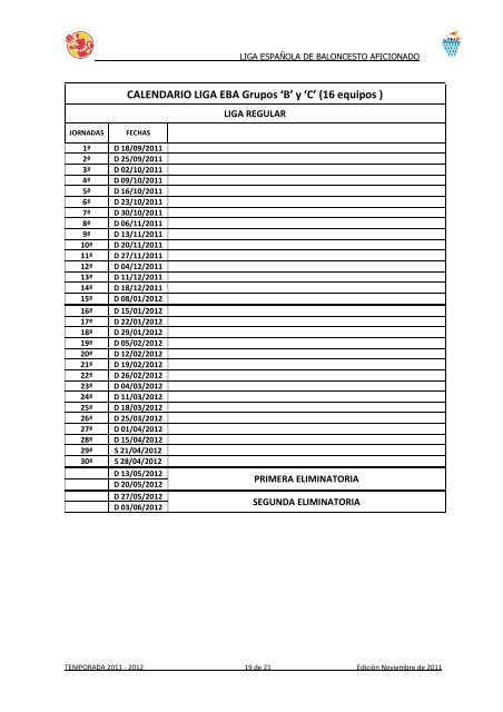 bases de competicion liga eba - Federacion EspaÃ±ola de Baloncesto