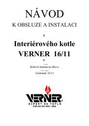 Návod na interiérový kotel 16/11 - Verner