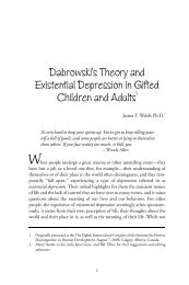 Dabrowski's Theory and Existential Depression in Gifted Children ...