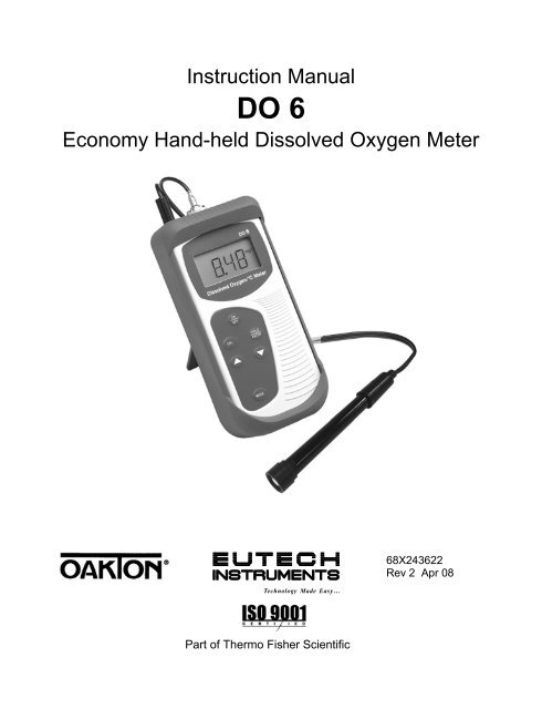 Manual for DO 6 - Oakton Instruments